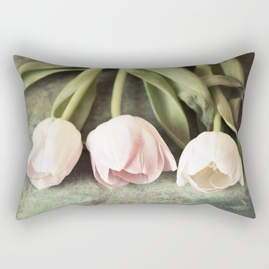 Three Vintage Tulips Rectangular Pillow
