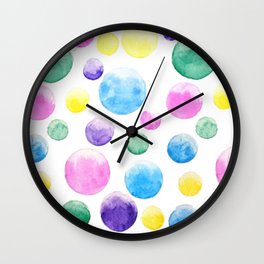cheerful colorful bubbles Wall Clock