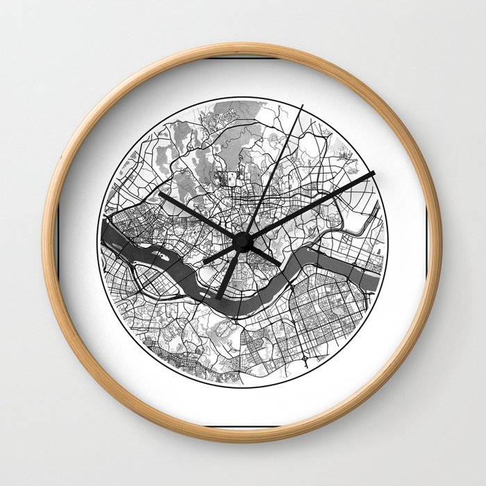 Seoul Map Universe Wall Clock