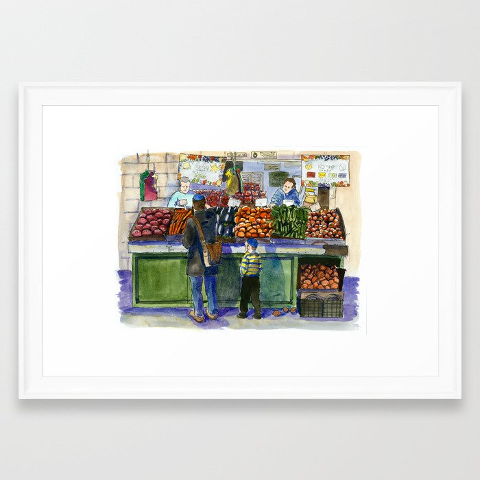 People in the Marketplace Framed Art Print