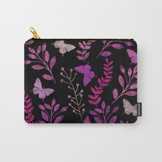 Watercolor flowers & butterflies III Carry-All Pouch