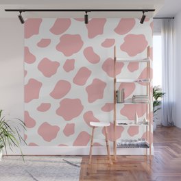 cow print - pink Wall Mural