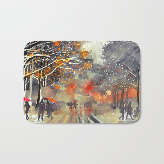 WINTER IN THE CITY Bath Mat