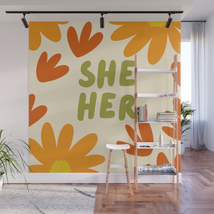 She/Her Pronouns Wall Mural