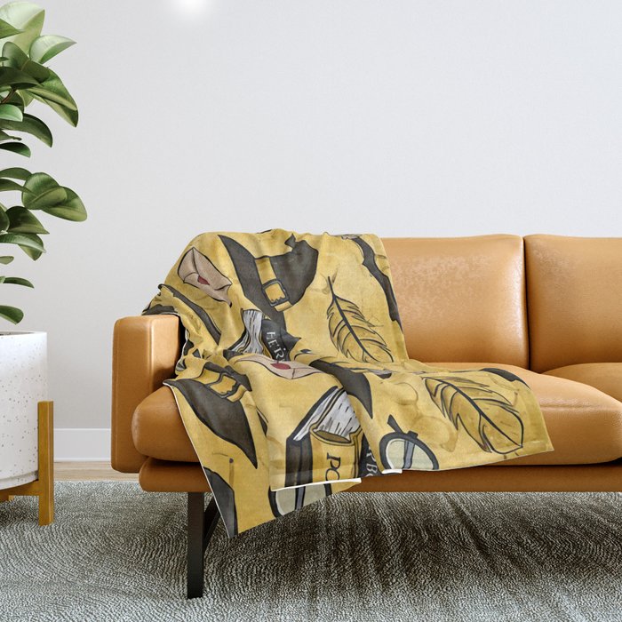 HP Yellow House of Badger  Throw Blanket