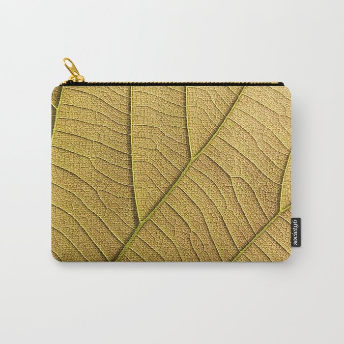 Golden yellow leaf pattern in the morning.  Carry-All Pouch
