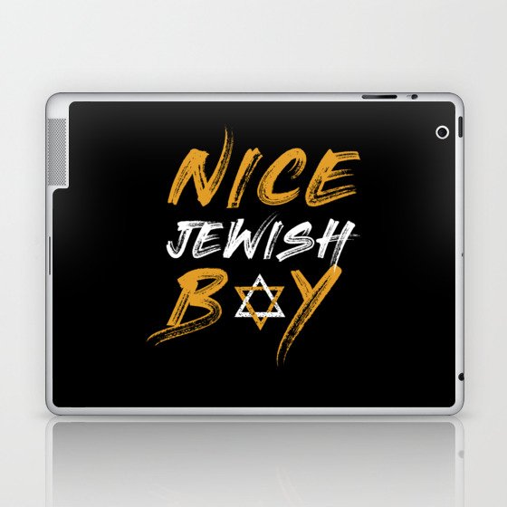 Nice Jewish Boy Jew Menorah Happy Hanukkah Laptop & iPad Skin