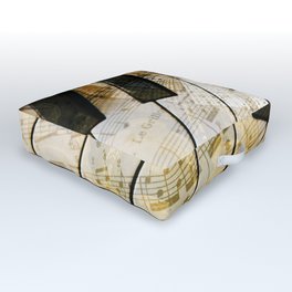 Piano Keys Music Collage abstract Outdoor Floor Cushion