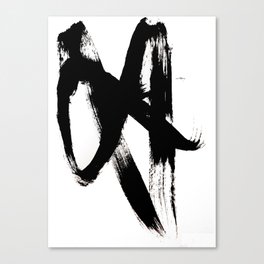 Brushstroke 2 - simple black and white Canvas Print