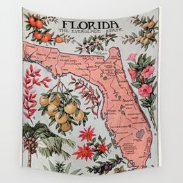 Florida Vintage Poster (1917) Wall Tapestry