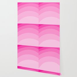 Mid-Century Modern Pink Ombre Sunrise Wallpaper