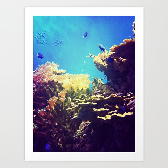 In The Big Blue World Art Print