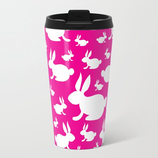bunny travel mug pink