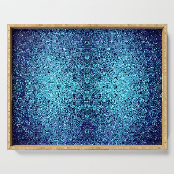 Deep blue glass mosaic Serving Tray
