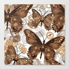 Steampunk #13 Seamless Butterfly Pattern Boho Trendy Shapes Art Prints Canvas Print
