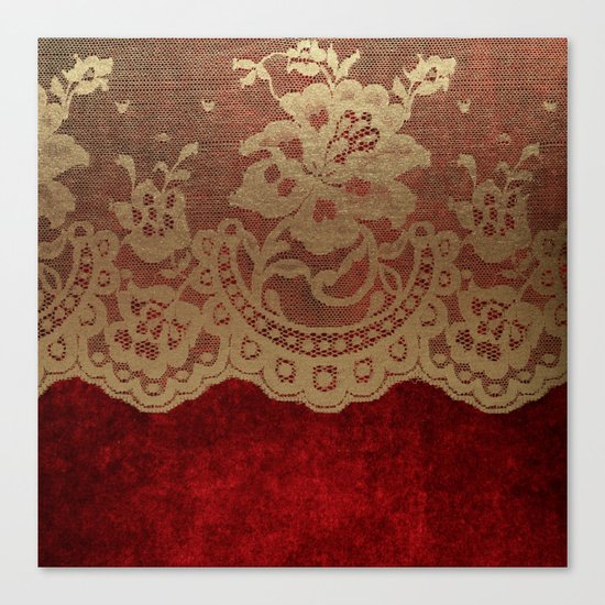 Red Lace Velvet 01 Canvas Print
