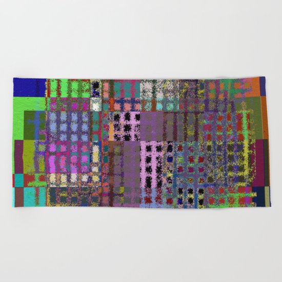 Pastel Playtime - Abstract, geometric, textured, pastel themed artwork Beach Towel