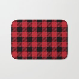 Red Buffalo Plaid Bath Mat | Graphicdesign, Mountain, Black, Holiday, Flannel, Red, Xmas, Buffalo, Plaid, Pattern 