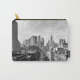New York City Skyline Views | Black and White Panoramic Travel Photography Carry-All Pouch