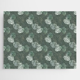 Tropical Monstera Leaves Pattern Jigsaw Puzzle