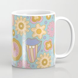 Hippie Groovy Retro Flowers Pattern Mug