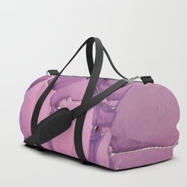 Purple  Glamour Alcohol Ink Marble Texture Duffle Bag