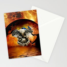 Elephant Ganesha and Earth Stationery Card