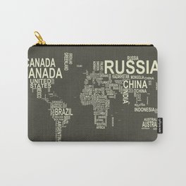 typographic world map #2 Carry-All Pouch