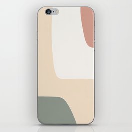 Terracotta and Olive Green Block Pattern iPhone Skin