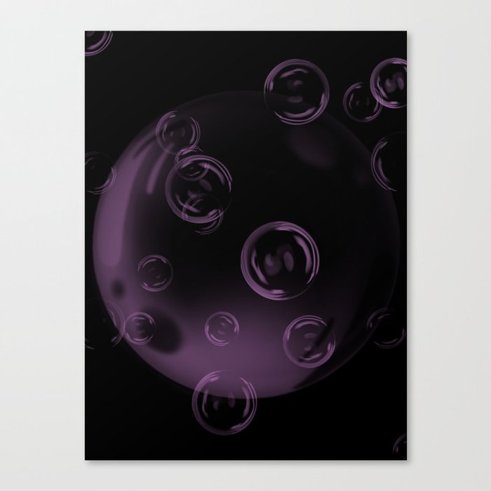 Plum Champagne Bubbles Canvas Print