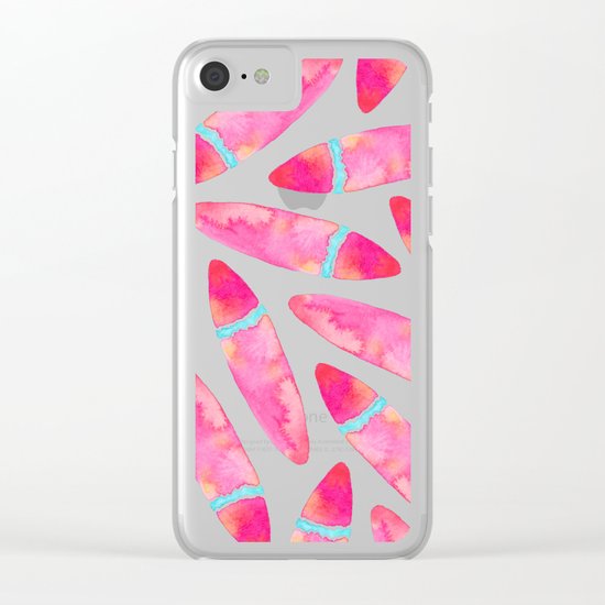 Pink Surf Clear iPhone Case