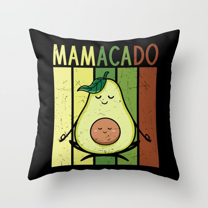 Mamacado Funny Avocado Mom Throw Pillow