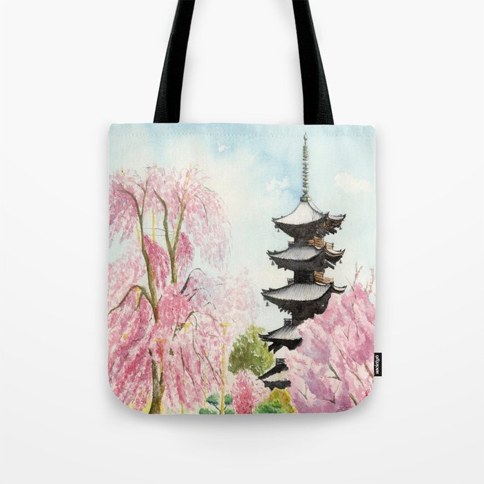 Cherry Blossom Tote Bag Japanese Tote Bag Sakura Tote Bag 