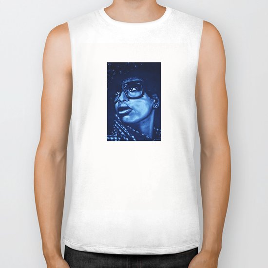 badu?!-blue Biker Tank