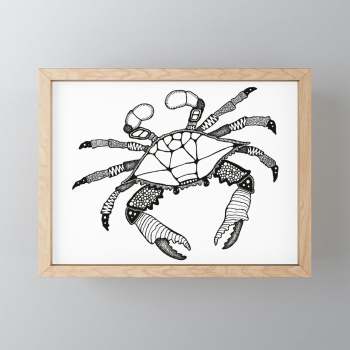 Crab Graffiti 2 Framed Mini Art Print
