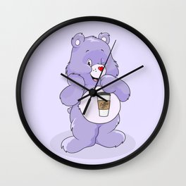 Coffee Care Bear Wall Clock