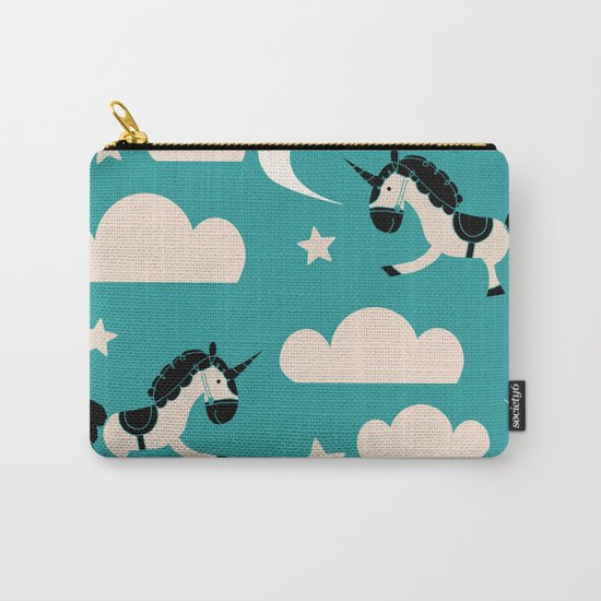Unicorn Teal Carry-All Pouch