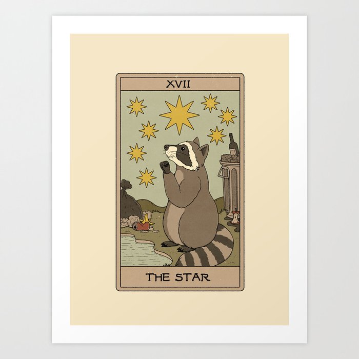 The Star - Raccoons Tarot Art Print