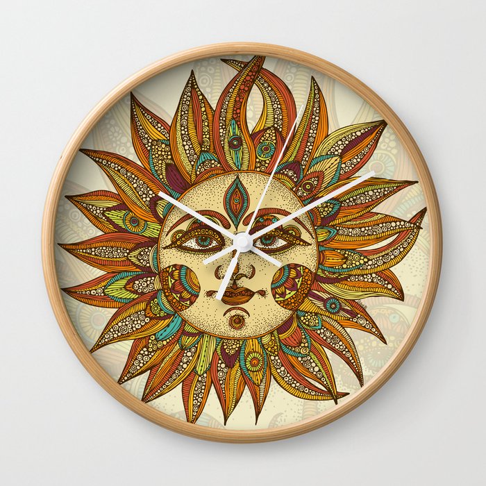 Helios Wall Clock by Valentina Harper Society6