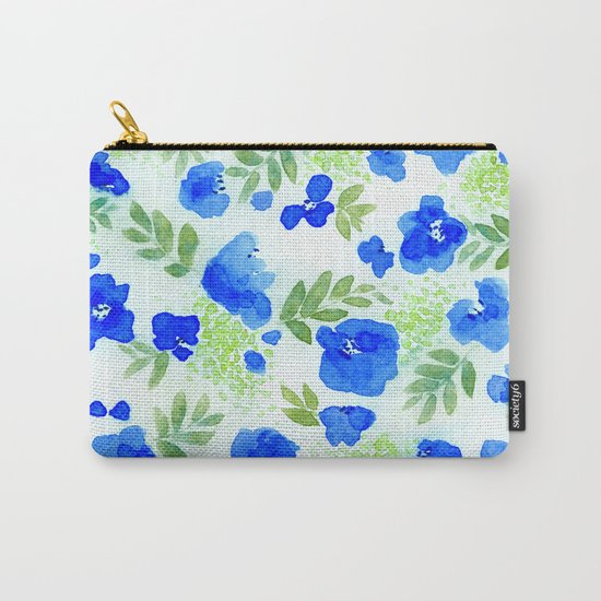 Floret (Blue) Carry-All Pouch