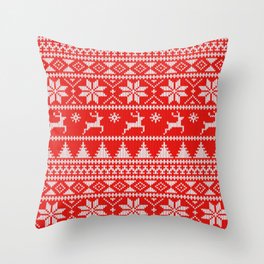 Fair Isle Christmas Throw Pillow