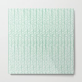 Knit Wave Mint Metal Print