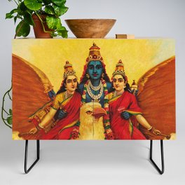 Vishnu, Garuda, Vahana by Raja Ravi Varma Credenza