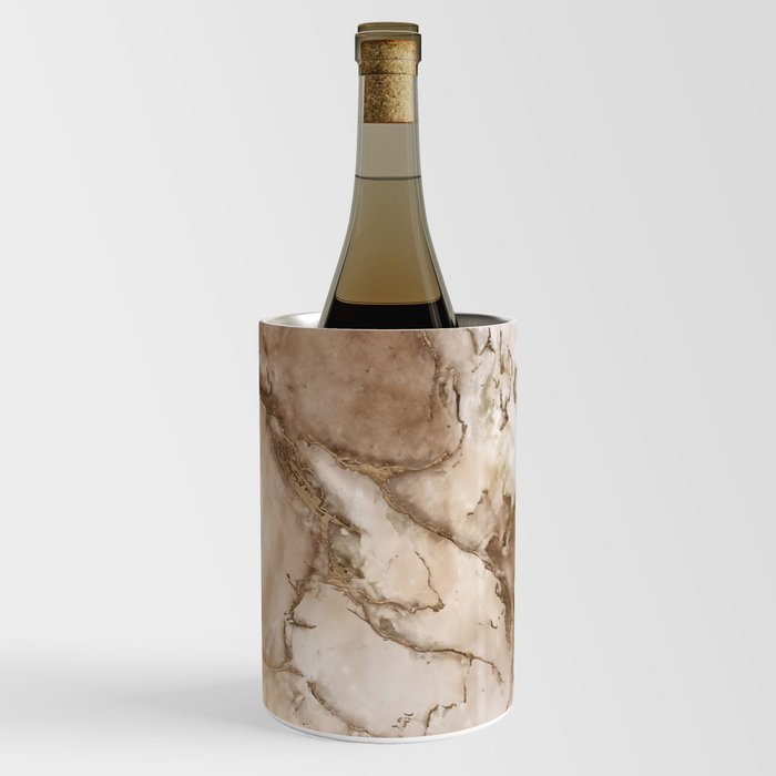 Taupe marble and gold abstract Wine Chiller