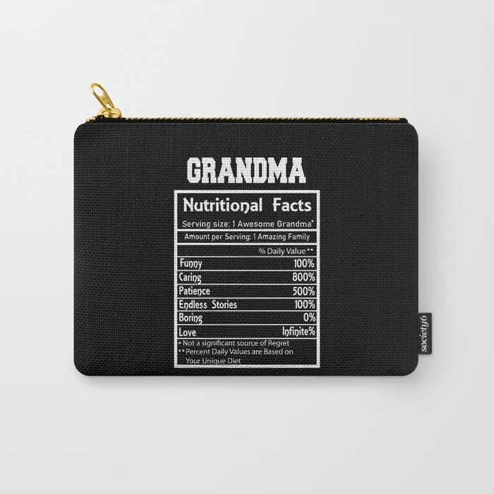 Grandma Nutritional Facts Funny Carry-All Pouch