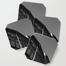 black and white building abstract Coaster