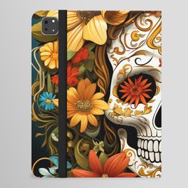 Sugar skull with flowers #7 iPad Folio Case