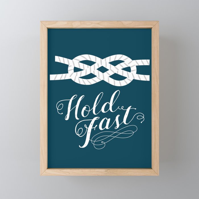 Hold Fast Nautical Knot Framed Mini Art Print