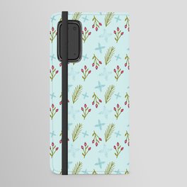Christmas Pattern Floral Retro Snowflake Leaf Android Wallet Case