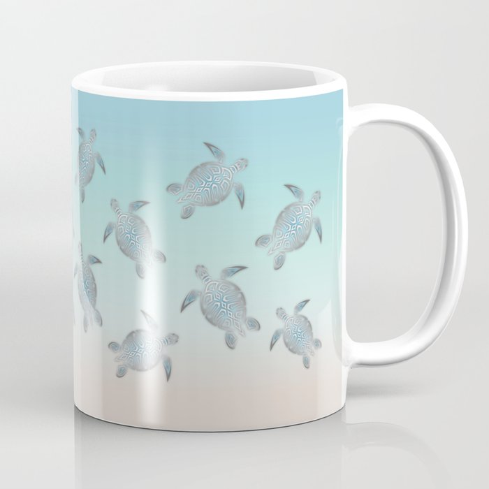 Silver Turtles Turquoise | Beach Style Coffee Mug